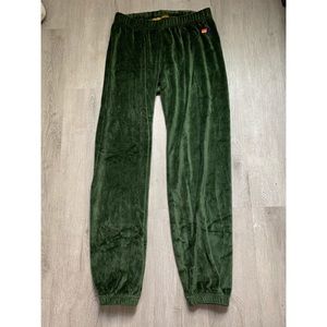 Aviator Nation dark green Velour sweatpants